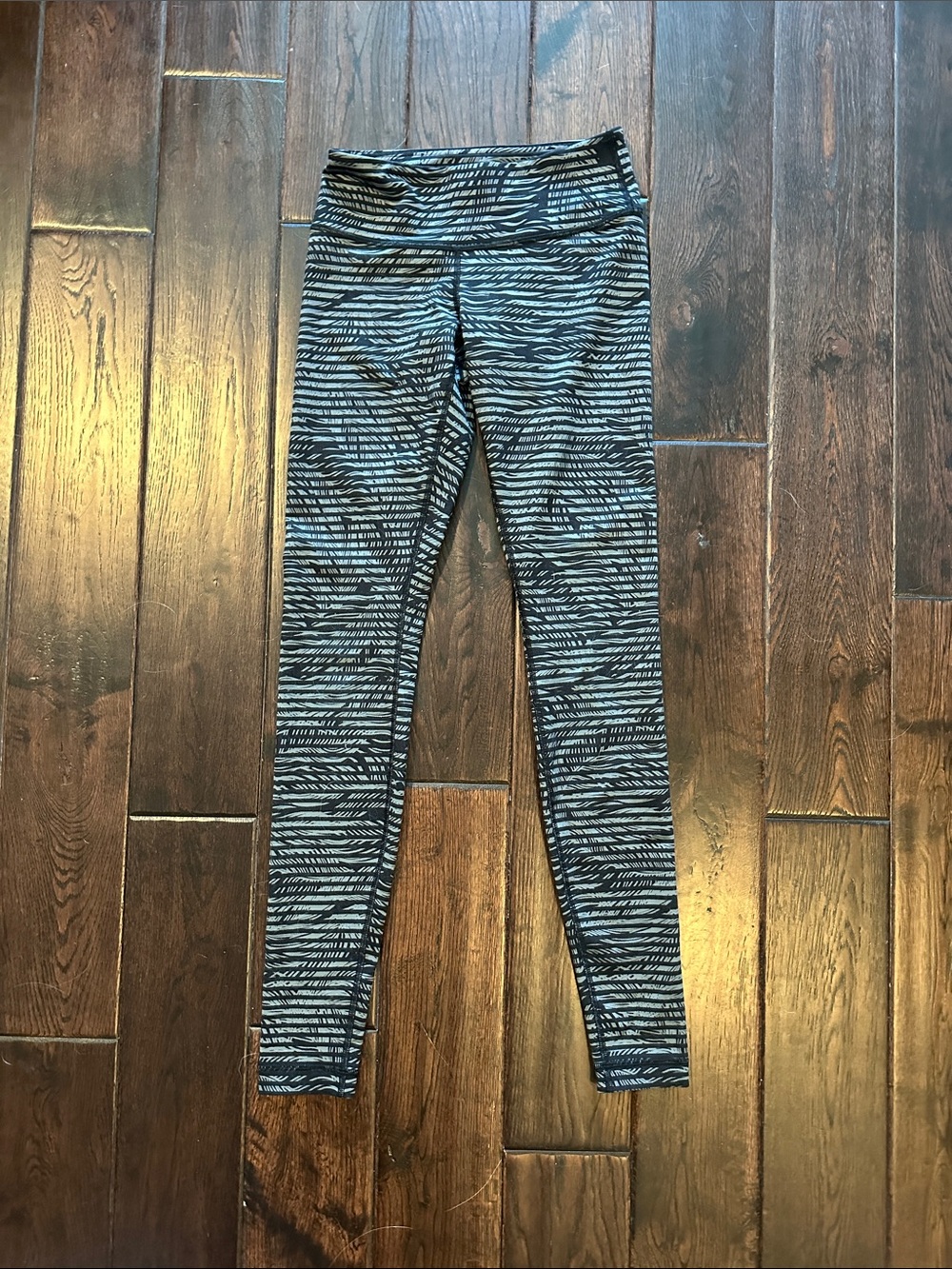 lululemon athletica Black and White Striped Leggings